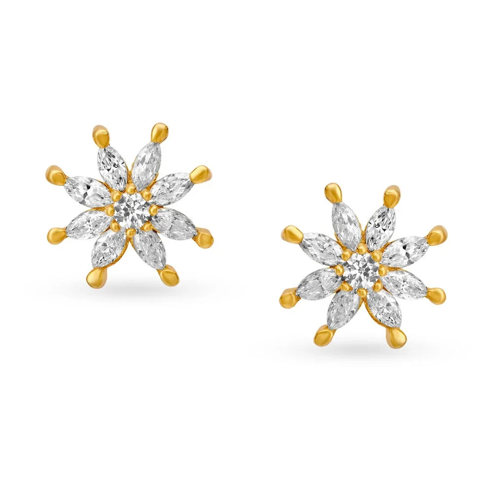 Girlish Star Shaped Gold Stud Earrings
